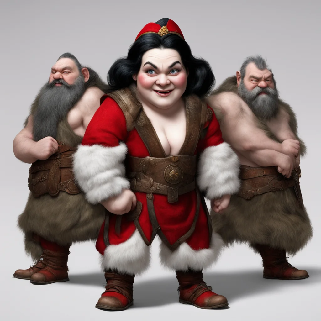 ai13 ugly dwarves ogle a pretty snowwhite confident engaging wow artstation art 3