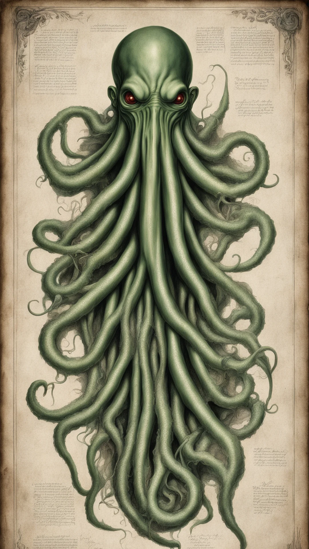 ai1800 era surgical book illustration cthulhu ultrarealistic highly detailed 8k w 1792 h 1024 good looking trending fantastic 1 tall