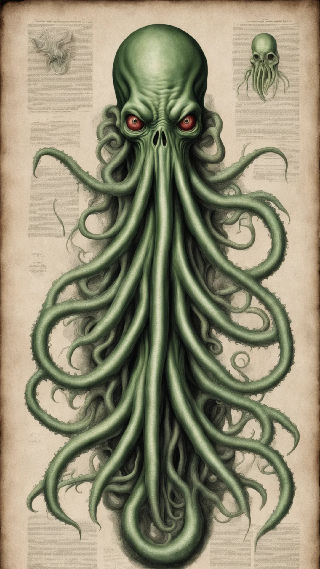 ai1800 era surgical book illustration cthulhu ultrarealistic highly detailed 8k w 1792 h 1024 tall