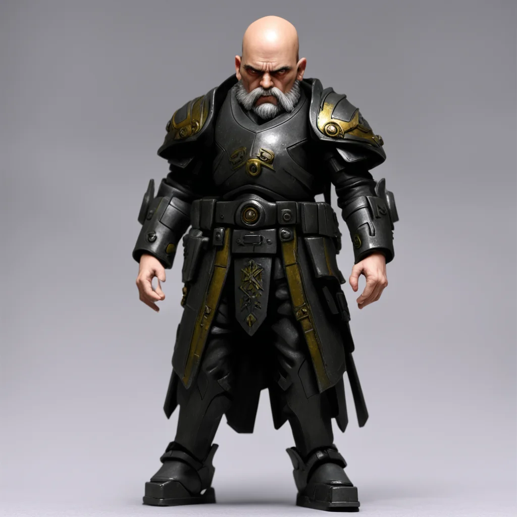 ai40k psyker bald with goatee confident engaging wow artstation art 3