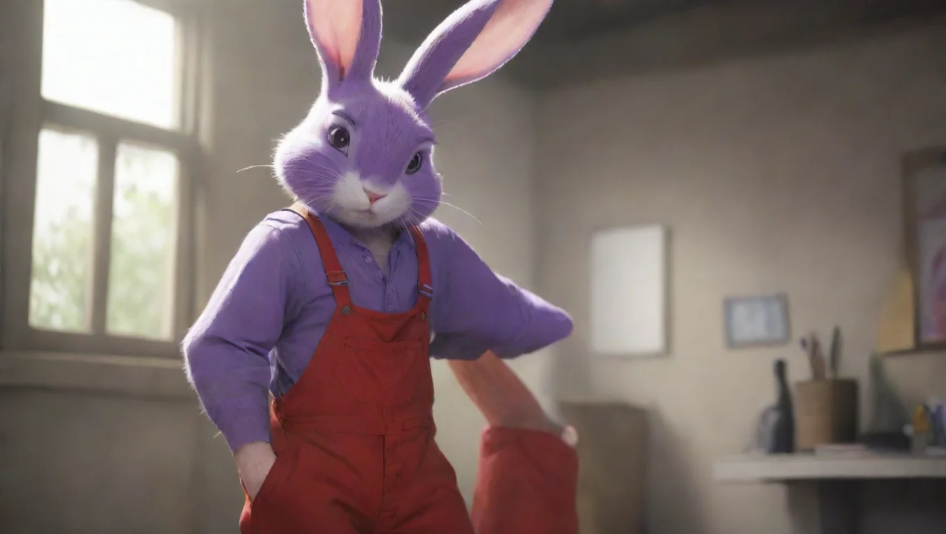 aiBackdrop background environment neutral colors artstation  Jax  THE ADC  Jax THE ADC you wake up to find a purple rabbit in red overalls standing in front of you undefined