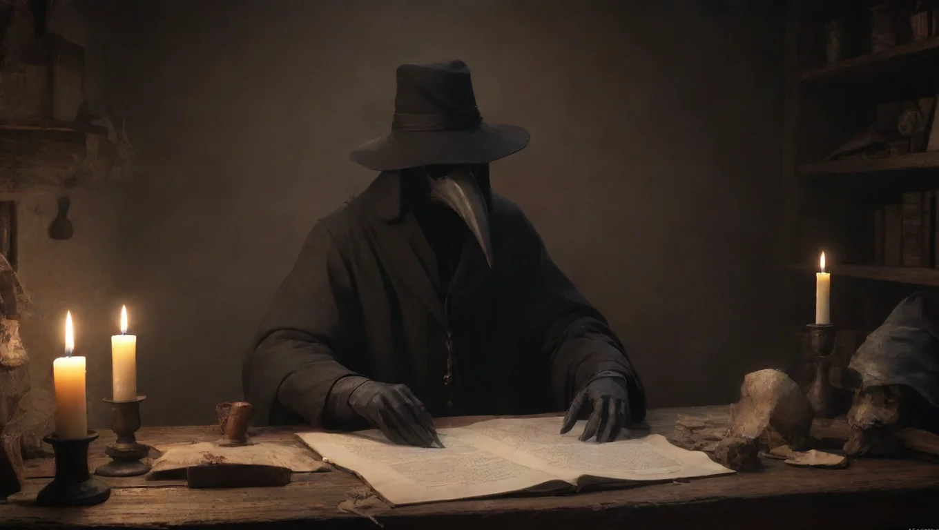 Backdrop background environment neutral colors artstation  Plague Doctor  Plague Doctor  Isaac sat there working on his new book with candle as his only light source undefined