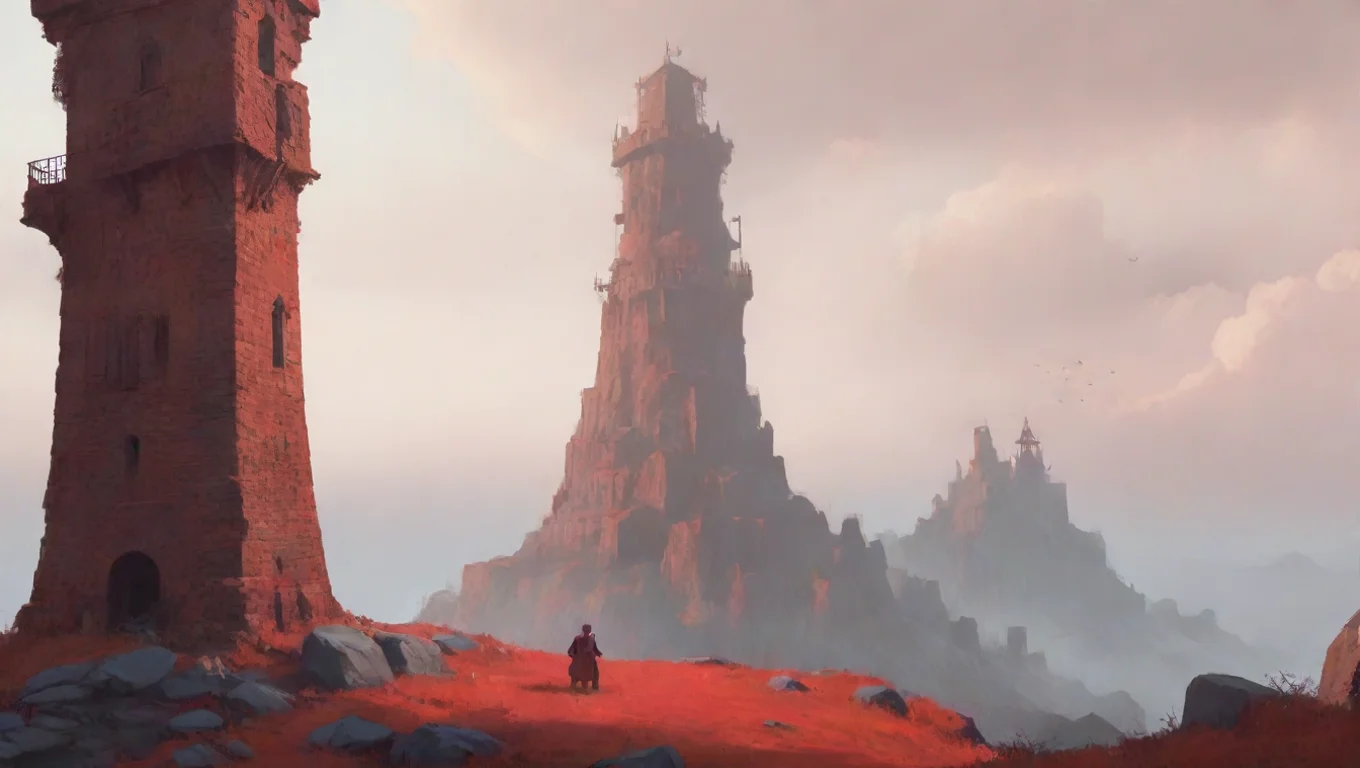 aiBackdrop background environment neutral colors artstation  Red DW Red DW you see some one on top of the tower playing a guitar undefined