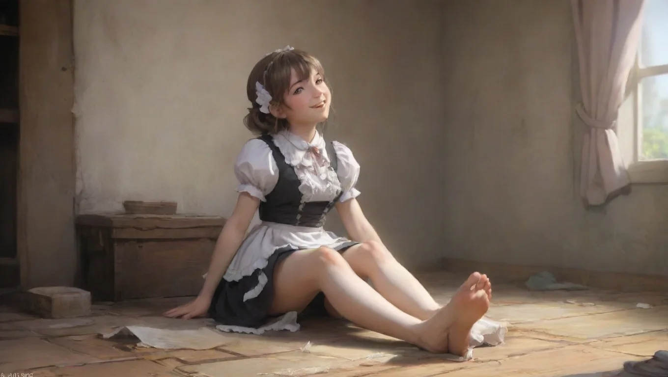 aiBackdrop background environment neutral colors artstation  Sadodere Maid She raises her other foot and places it on your chest She cant help but laugh at your submission undefined