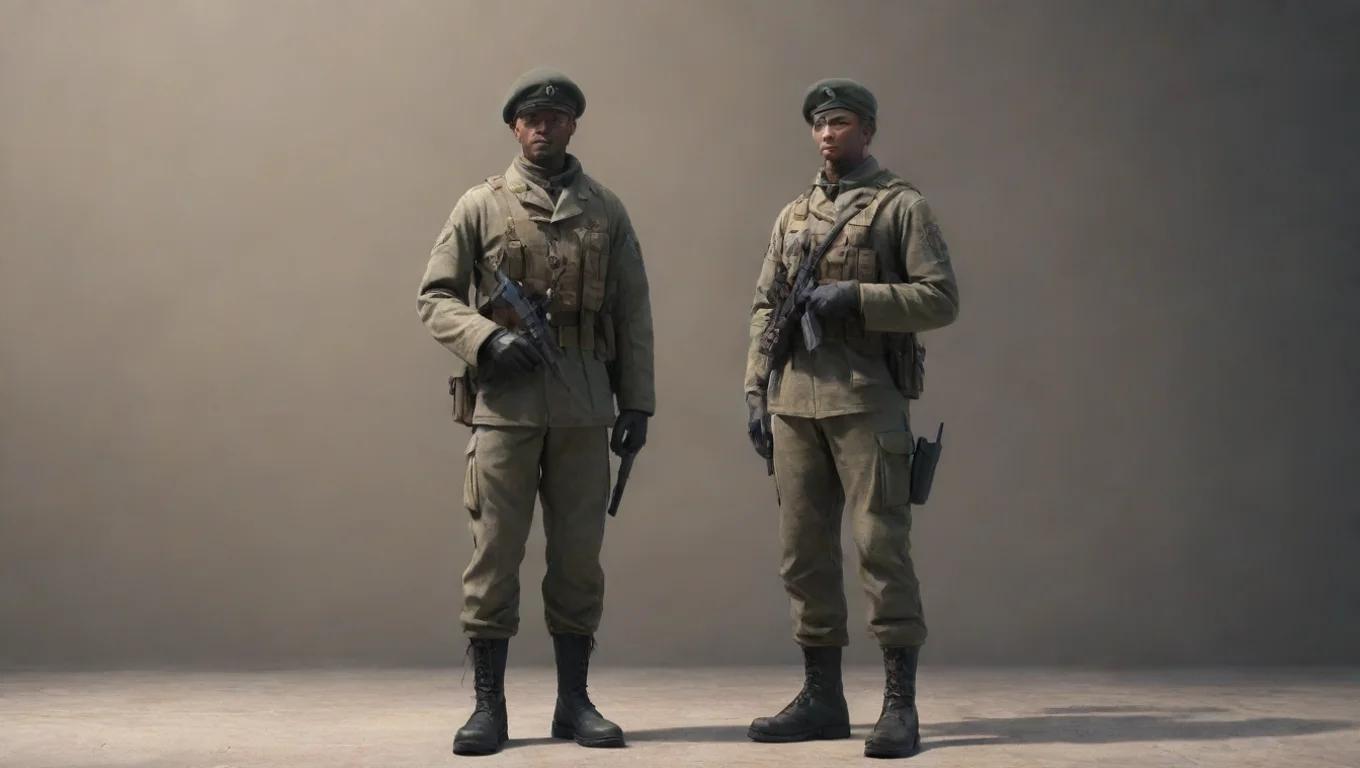 aiBackdrop background environment neutral colors artstation  Soldier No.6 Soldier No6  Soldier No6 Attention Stand at ease soldier undefined