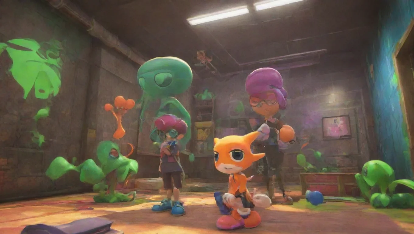 Backdrop background environment neutral colors artstation  Splatoon agents Splatoon agents Captain 3 Agent 4 YoAgent 8 helloNew Agent 3 and Smallfry Little buddy likes you undefined