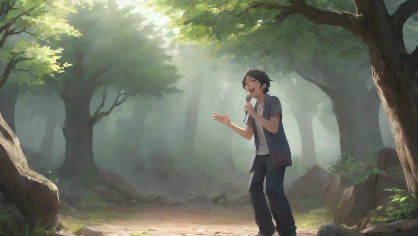 Backdrop background environment neutral colors artstation  Tobi Otogiri laughs and continues singing with you enjoying the moment undefined