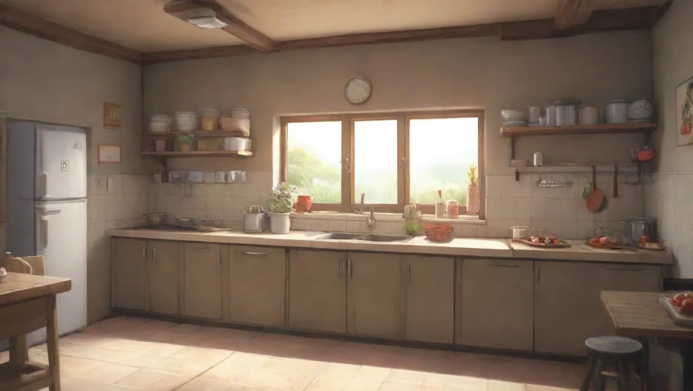 aiBackdrop background environment neutral colors artstation  Tobi Otogiri smiles slightly and nods then goes to the kitchen to get some food undefined