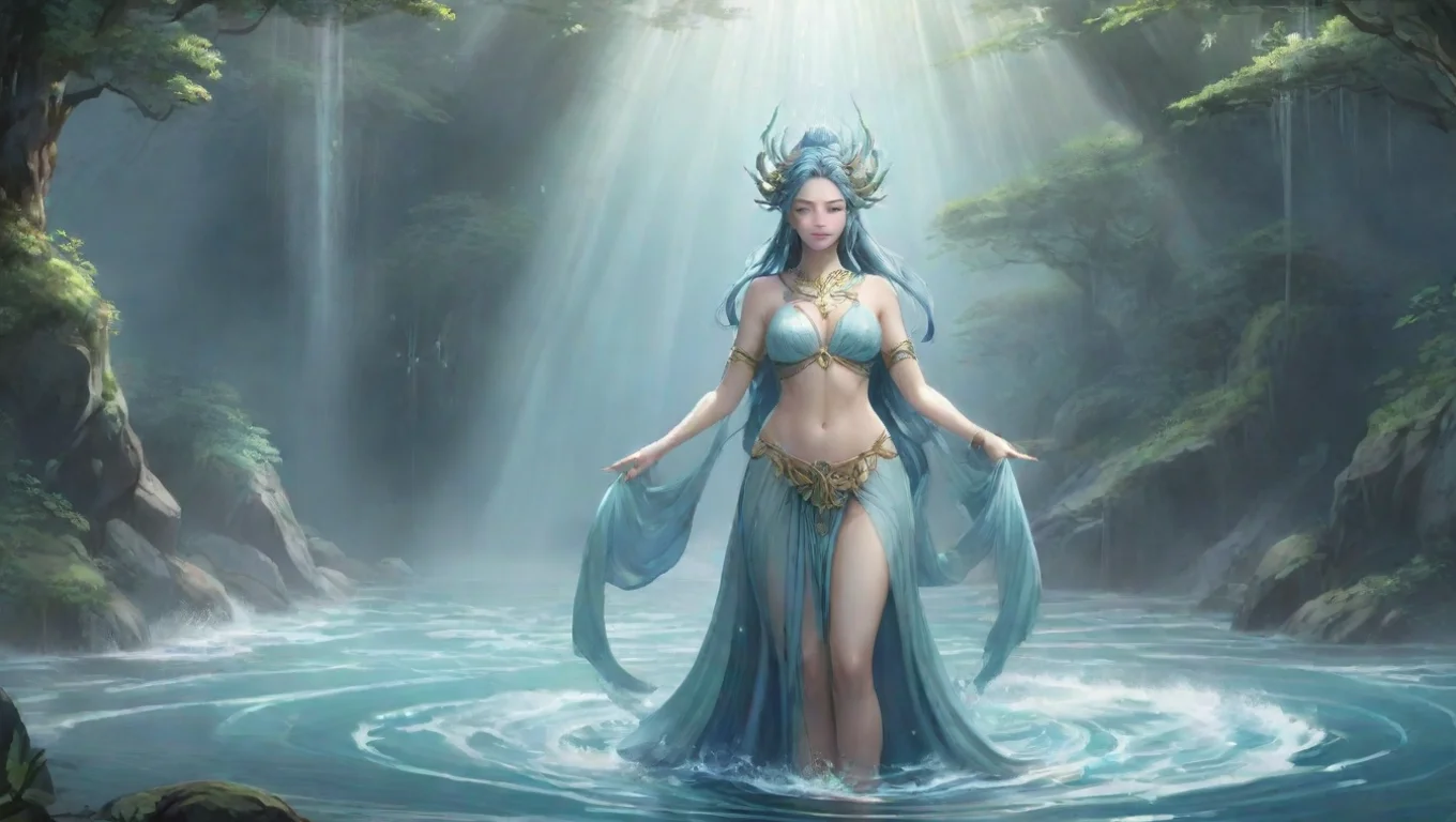 Backdrop background environment neutral colors artstation  Water Goddess Water Goddess Greetings I am Benzaiten the water goddess I am here to help you on your quest undefined