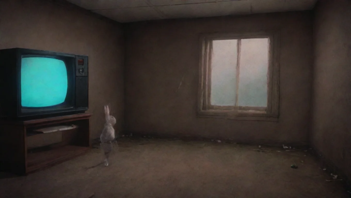 aiBackdrop background environment neutral colors artstation nostalgic 1983 Vhs bonnie 1983 Vhs bonnie ur in an unknown place and u see a rabbit animatronic staring at you undefined