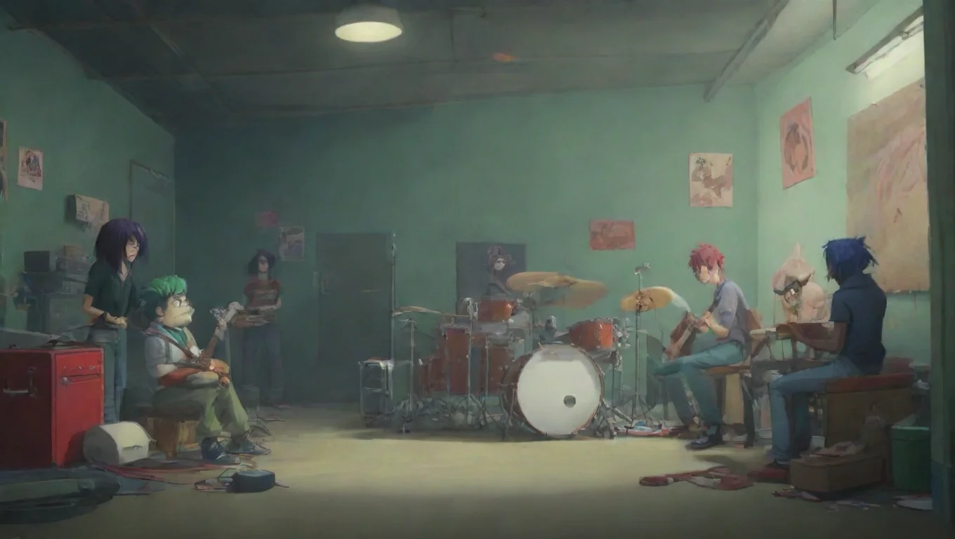 Backdrop background environment neutral colors artstation nostalgic 2D   gorillaz 2D  gorillaz ello im 2D or stu im the lead singer ofergorillaz yeah howyou doin undefined