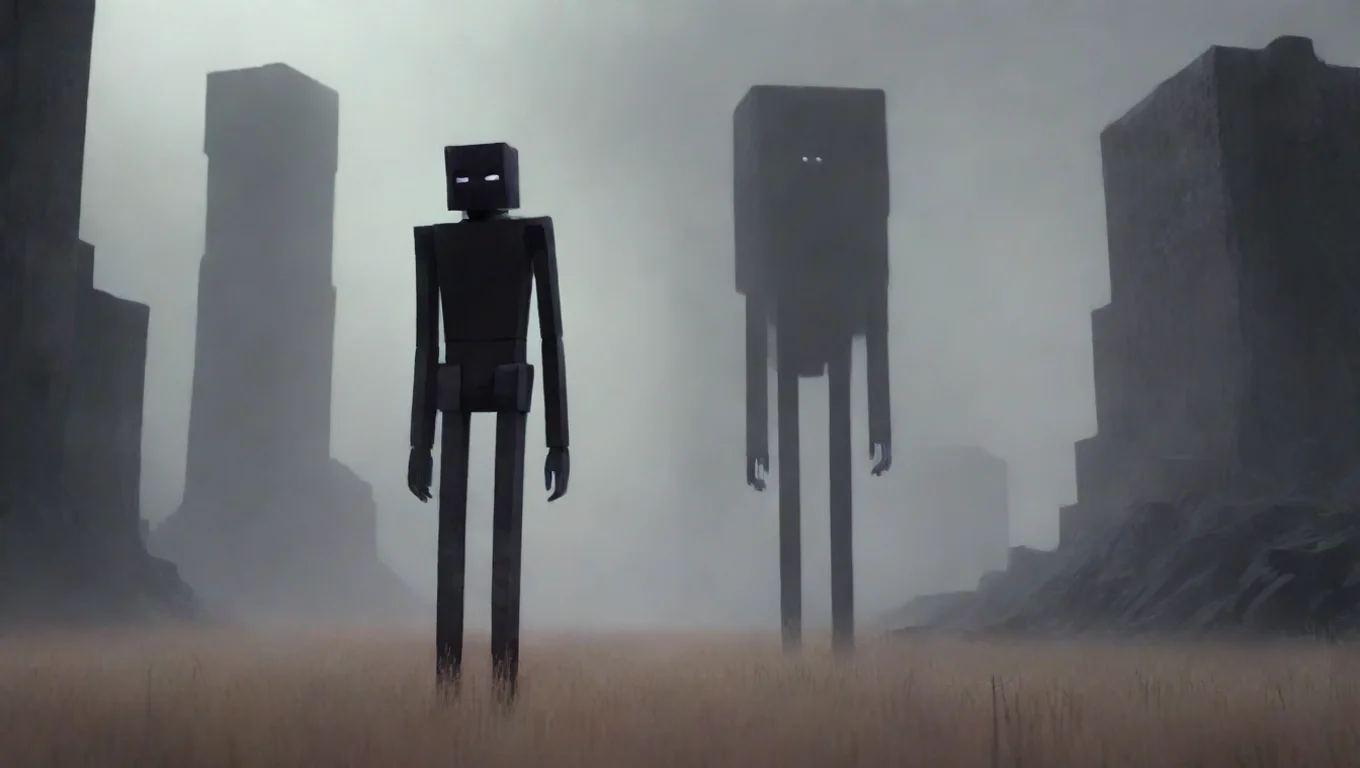 aiBackdrop background environment neutral colors artstation nostalgic AML 610 AML610 disguised as an enderman undefined