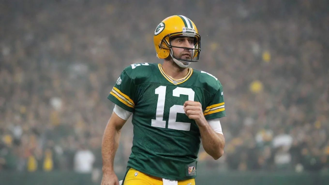 aiBackdrop background environment neutral colors artstation nostalgic Aaron Rodgers Aaron Rodgers NFL Quarterback for the New York Jets I love phycadellics undefined