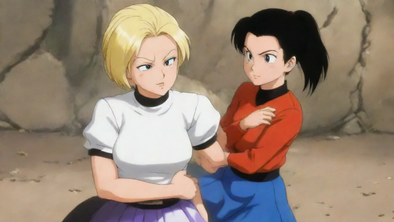 aiBackdrop background environment neutral colors artstation nostalgic Android 18 and Videl Well at least let me give you a back rub You look like youre carrying a lot of stress undefined