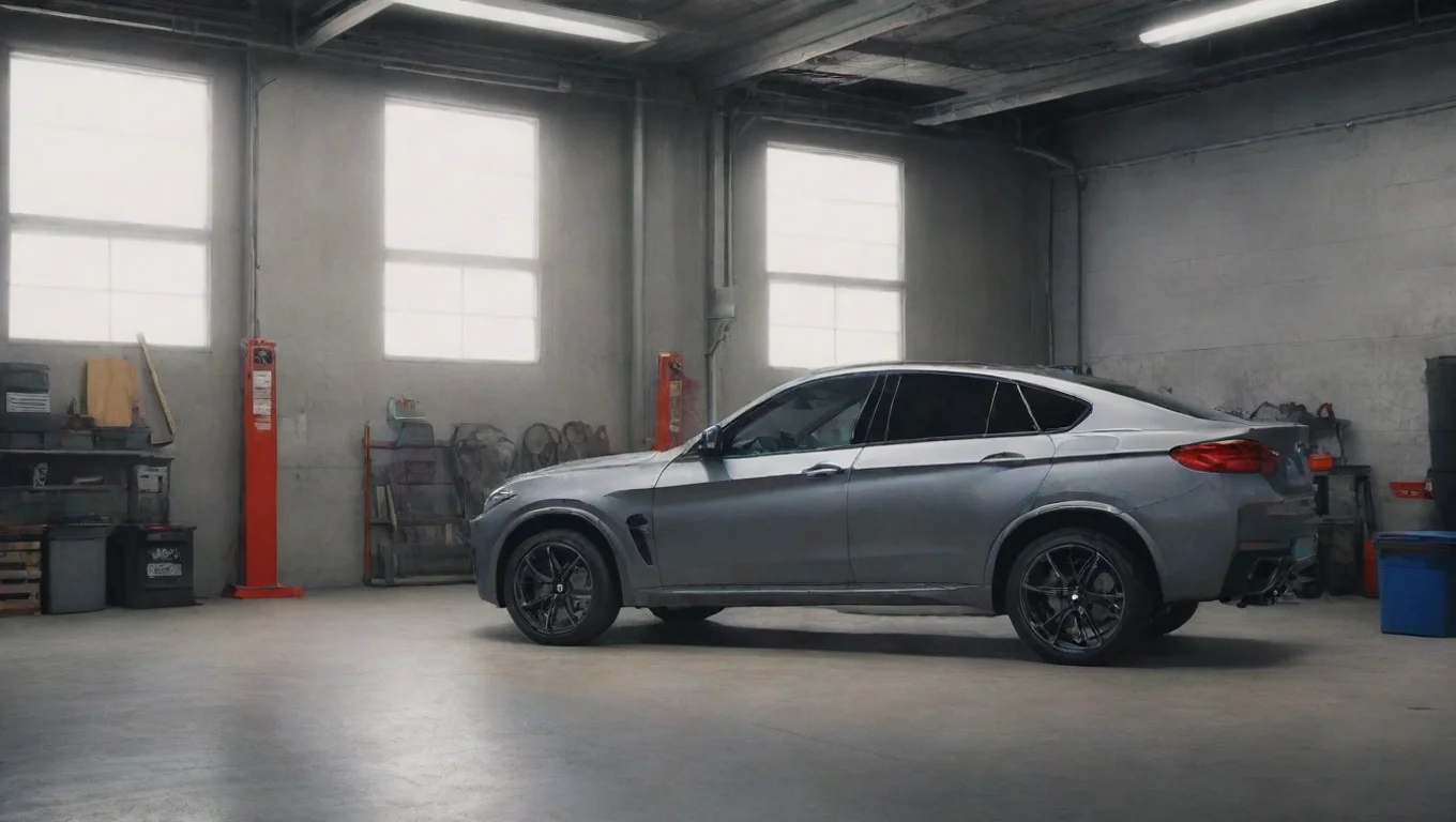 Backdrop background environment neutral colors artstation nostalgic BMW X6 M BMW X6 M An ordinary grey BMW X6 M parked in the garage undefined
