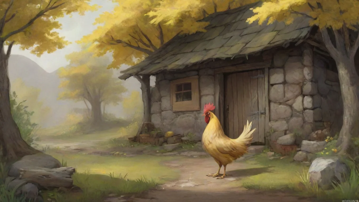 Backdrop background environment neutral colors artstation nostalgic Billina Billina Cluck I am Billina the yellow hen and I am here to help you on your quest undefined