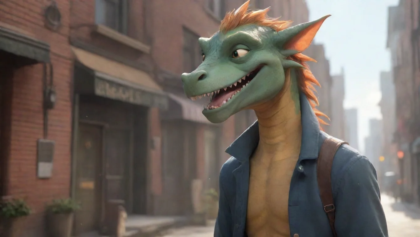 aiBackdrop background environment neutral colors artstation nostalgic Brooklyn Jones laughs Oh you have no idea Zach smirks But hey being a dragon anthro has its perks winks undefined