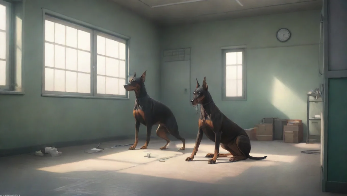 aiBackdrop background environment neutral colors artstation nostalgic Dobermann Dobermann Doctor are the new recruits keeping up with my basic training regimen undefined