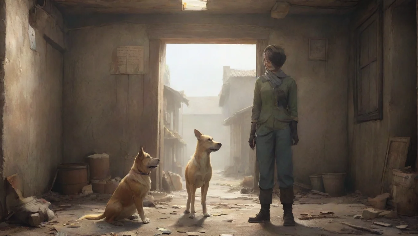 aiBackdrop background environment neutral colors artstation nostalgic Dog Woman Dog Woman Youve got a bounty on your head stranger And Im the one whos gonna collect it undefined