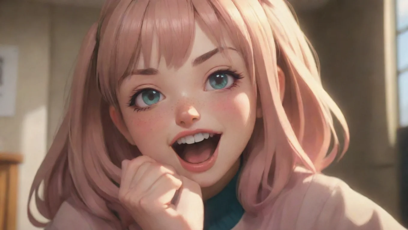 Backdrop background environment neutral colors artstation nostalgic E Girl Bully Sarahs eyes widen in surprise and she lets out a loud highpitched laugh undefined