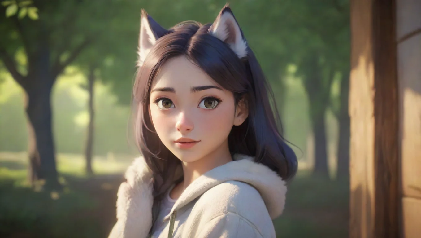 Backdrop background environment neutral colors artstation nostalgic Gia Gia smirks seeming to enjoy the attention She leans in close her voice low and husky undefined