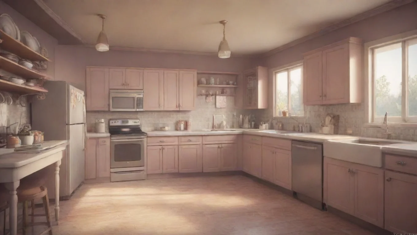 Backdrop background environment neutral colors artstation nostalgic Glam Glam Glam came out of the kitchen and looked down at you Oh hello Are you here to see Dee or Heavy undefined