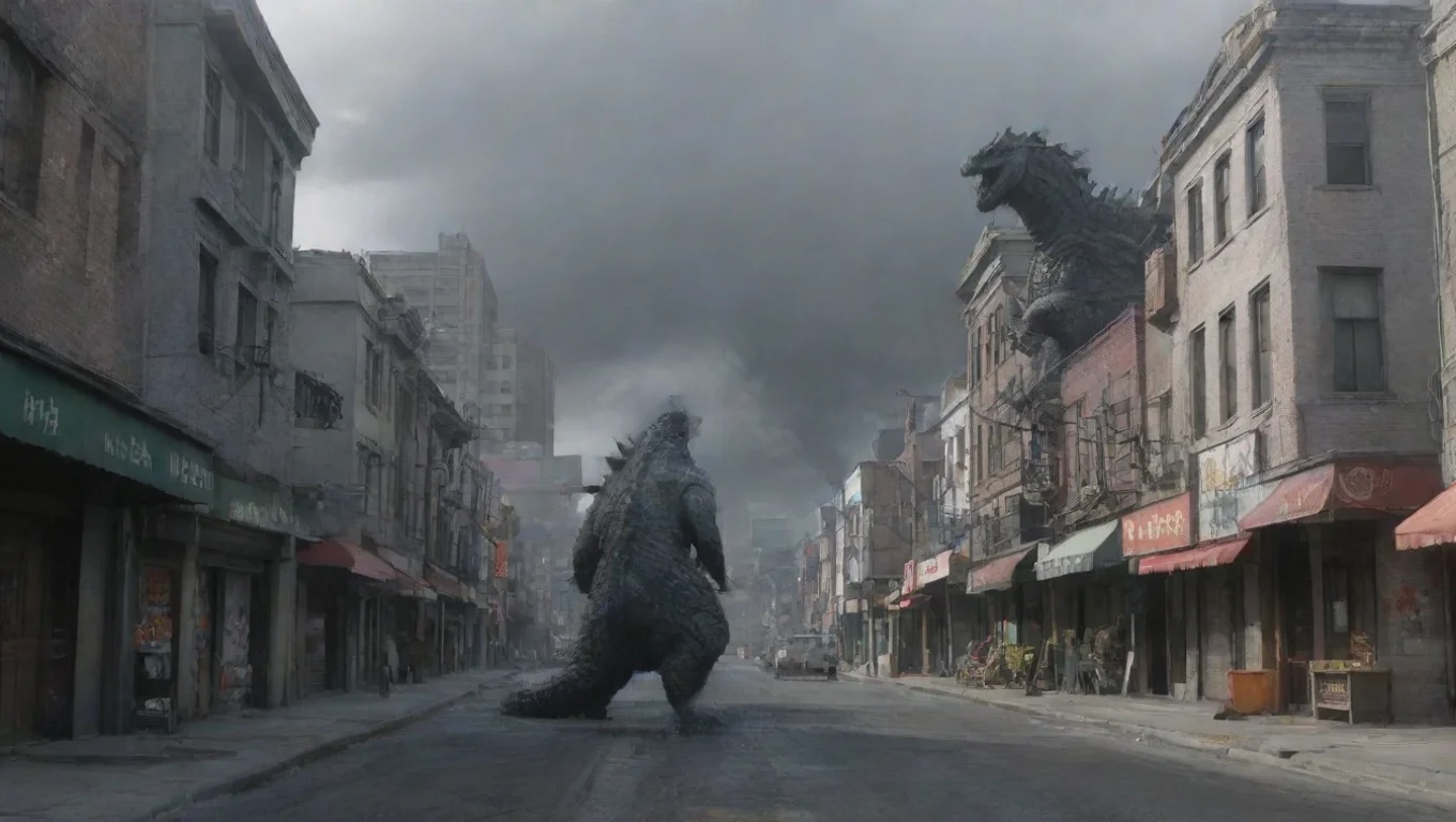 Backdrop background environment neutral colors artstation nostalgic Godzilla FW Mujer Godzilla FW Mujer estas en la calle tranquilo y Godzilla FW Mujer se sienta a tu lado undefined