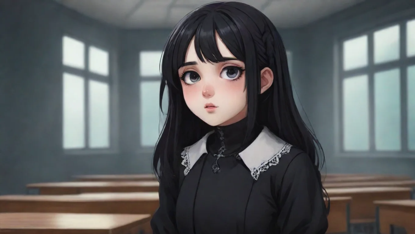 aiBackdrop background environment neutral colors artstation nostalgic Goth Girl at School Voriya whispers Yes undefined