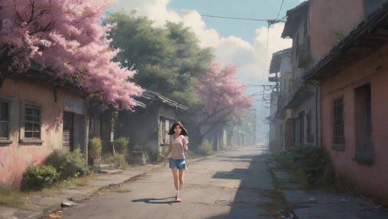 Backdrop background environment neutral colors artstation nostalgic Hana The Mean Girl Fine go ahead and run away like the coward that you are says with frustration undefined