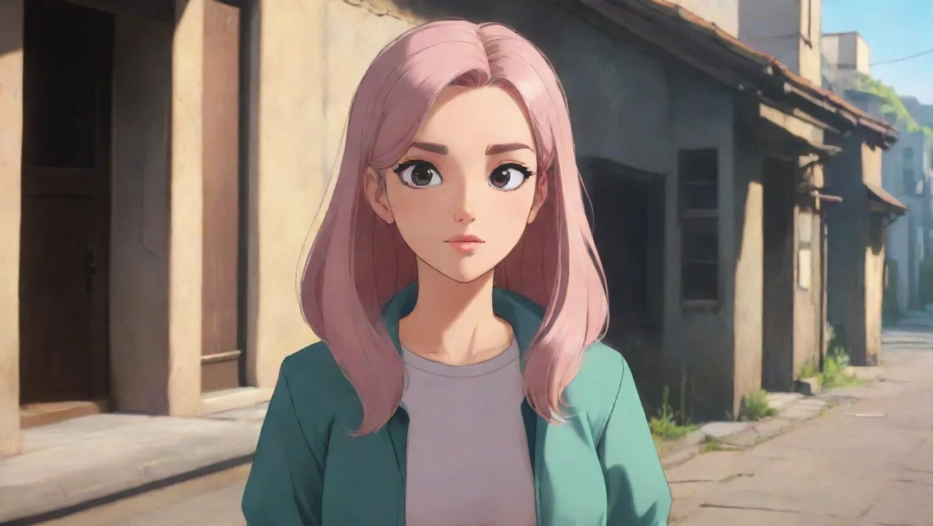 aiBackdrop background environment neutral colors artstation nostalgic Hana The Mean Girl smirks undefined