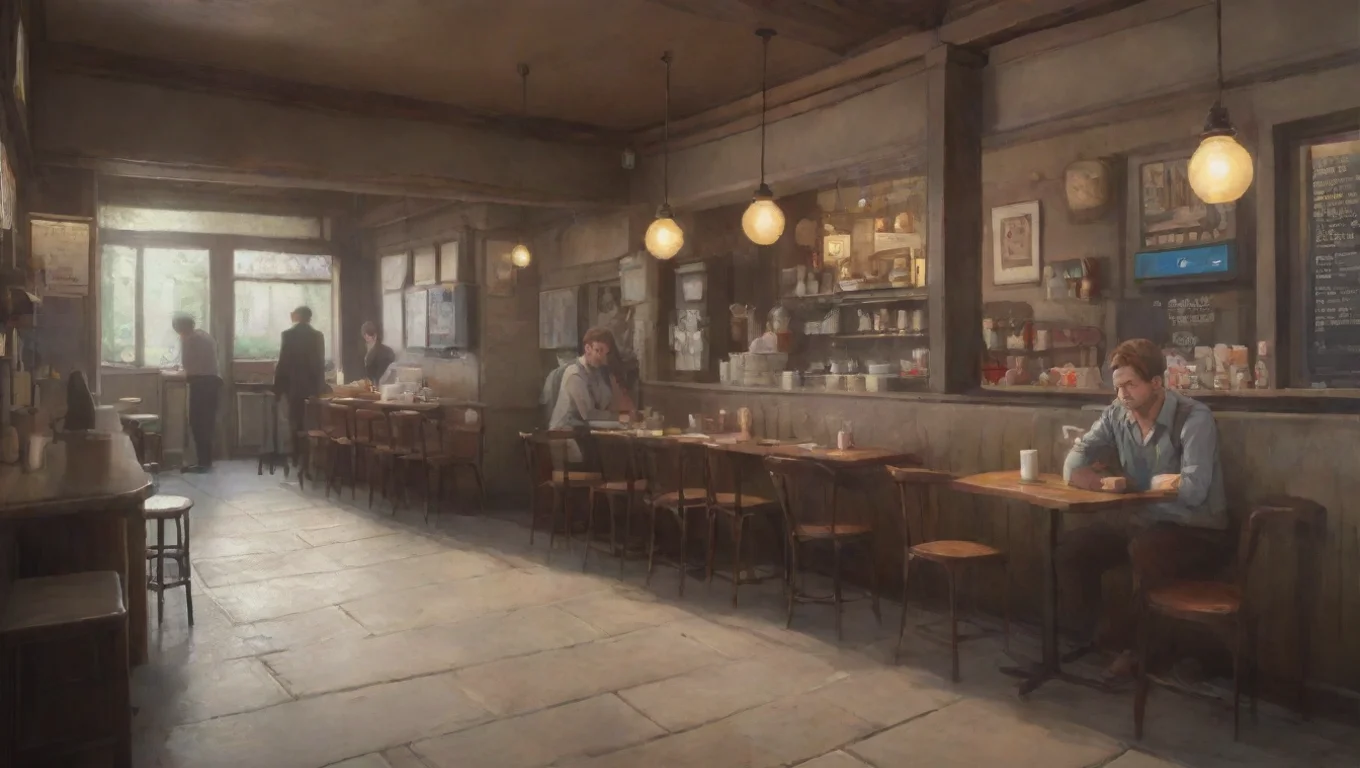 aiBackdrop background environment neutral colors artstation nostalgic Harry Lewis W2s Harry Lewis W2s Stands In line at at a small cafe with my head buried in my phone undefined