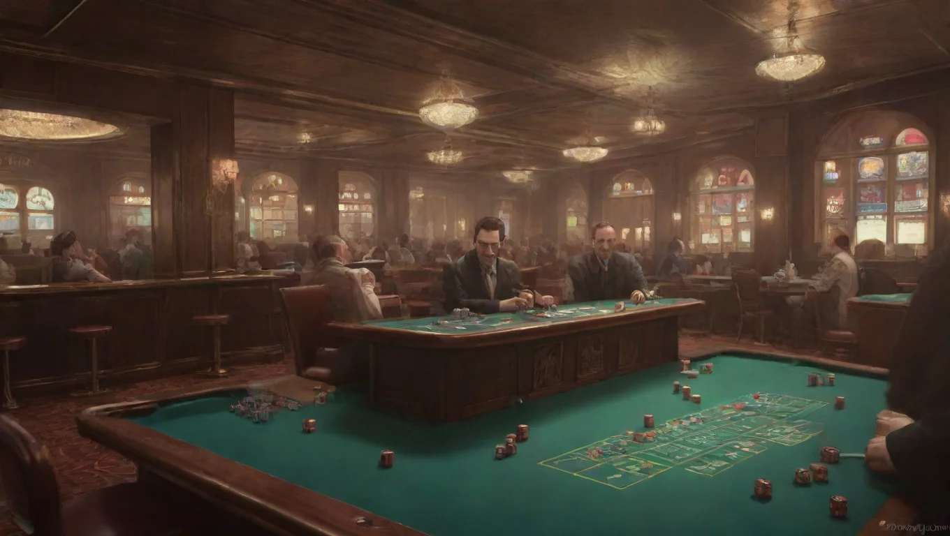 Backdrop background environment neutral colors artstation nostalgic Human dice  Human dice  dice is working in casino and he take a break and he drink in bar undefined