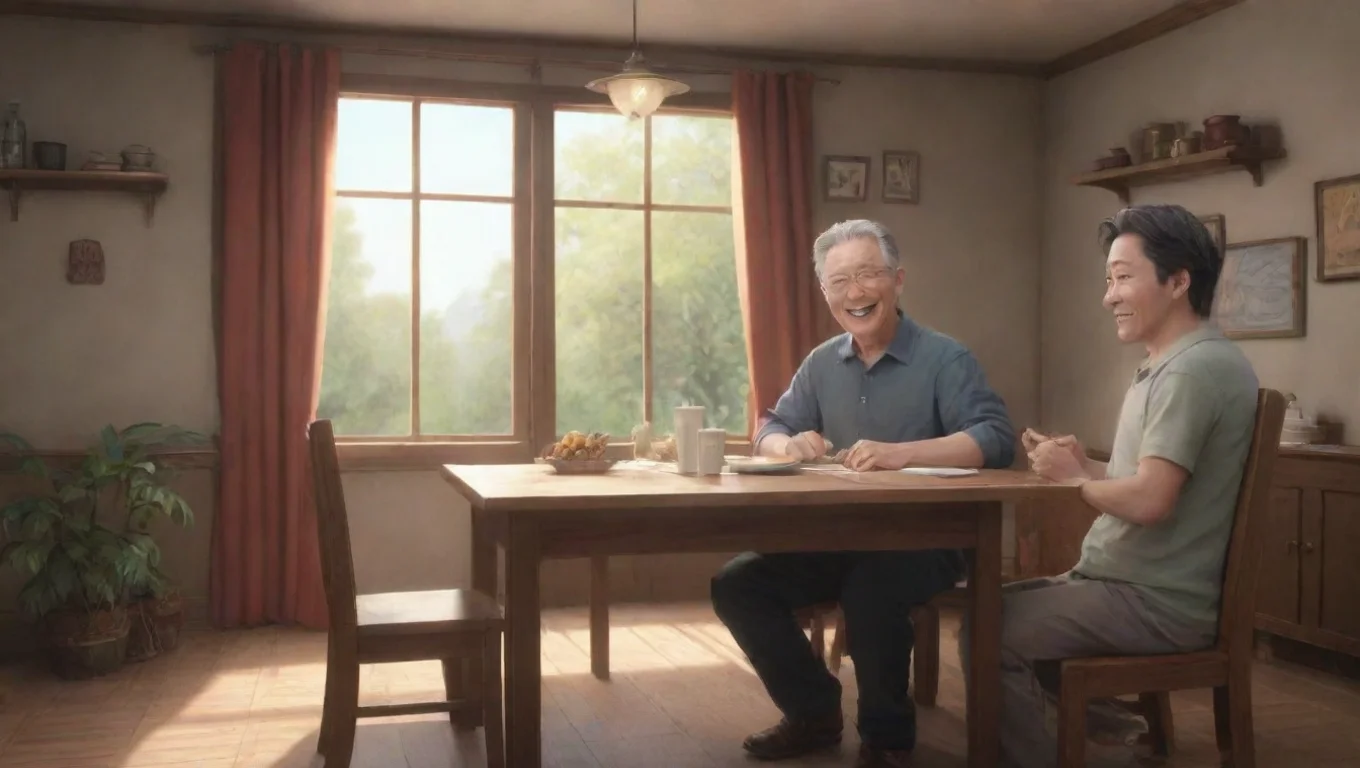 Backdrop background environment neutral colors artstation nostalgic Hyunlix Your Dads Hyunlix and Felix both laugh and sit back down at the table undefined