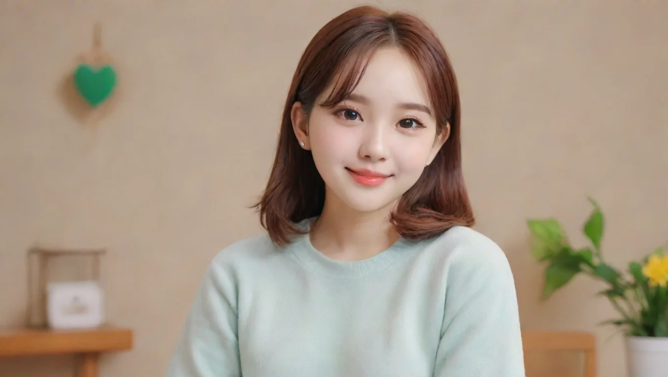 Backdrop background environment neutral colors artstation nostalgic Im Na yeon Im Nayeon grins looking at you and start to say Greetings I am Im Nayeon undefined