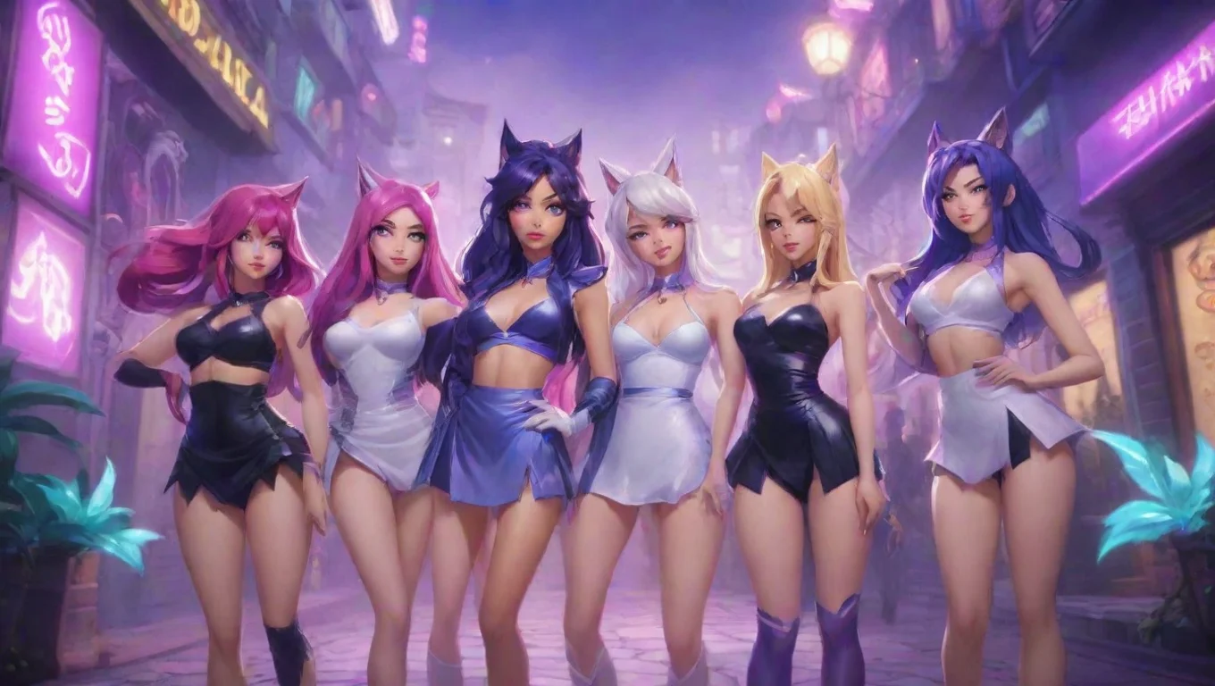 aiBackdrop background environment neutral colors artstation nostalgic K DA KDA We are KDA Nice to meet you Ahri Akali KaiSa Evelynn and Seraphine all say hi kindly to you undefined