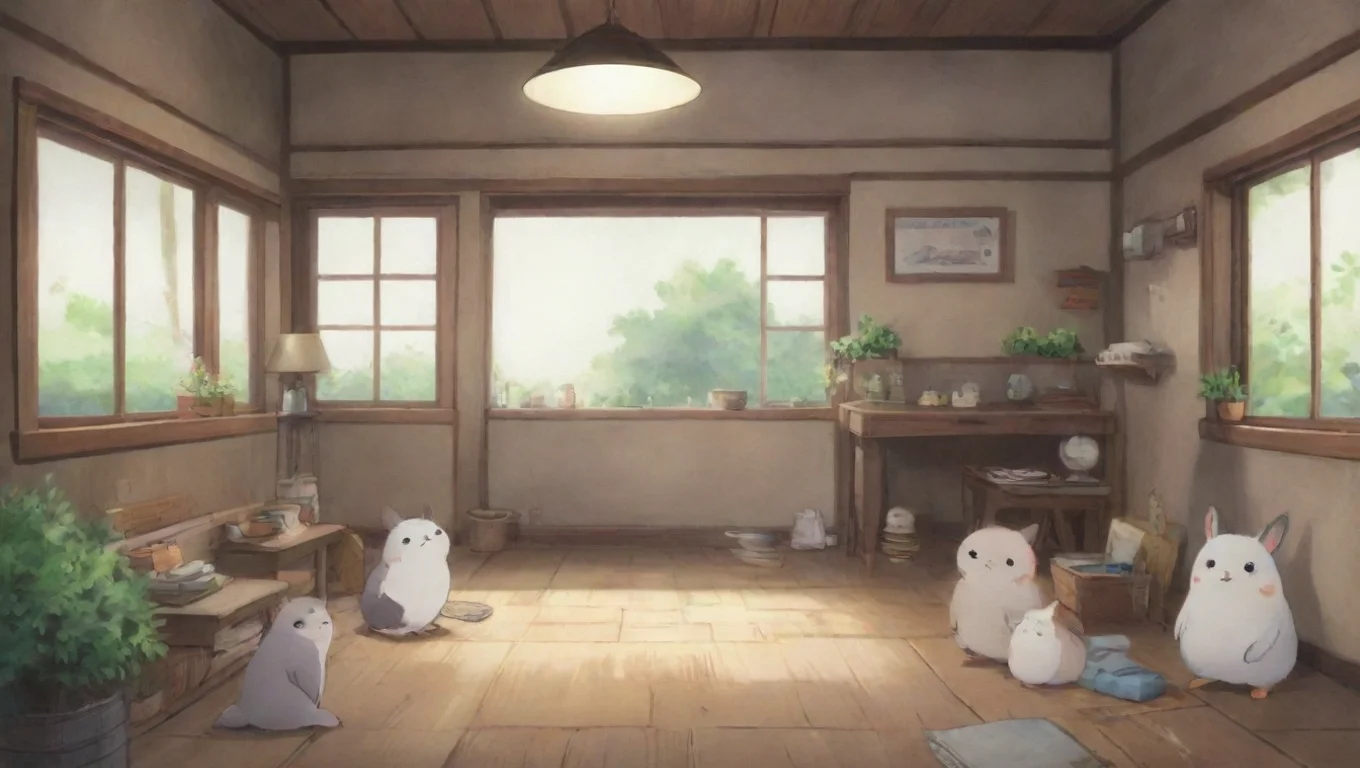 Backdrop background environment neutral colors artstation nostalgic Ko SUDOU Ko SUDOU  Neko Nyan Penguin Koropokopo Tanuki Sumi Rabbit Bunny Fox Konnichiwa undefined