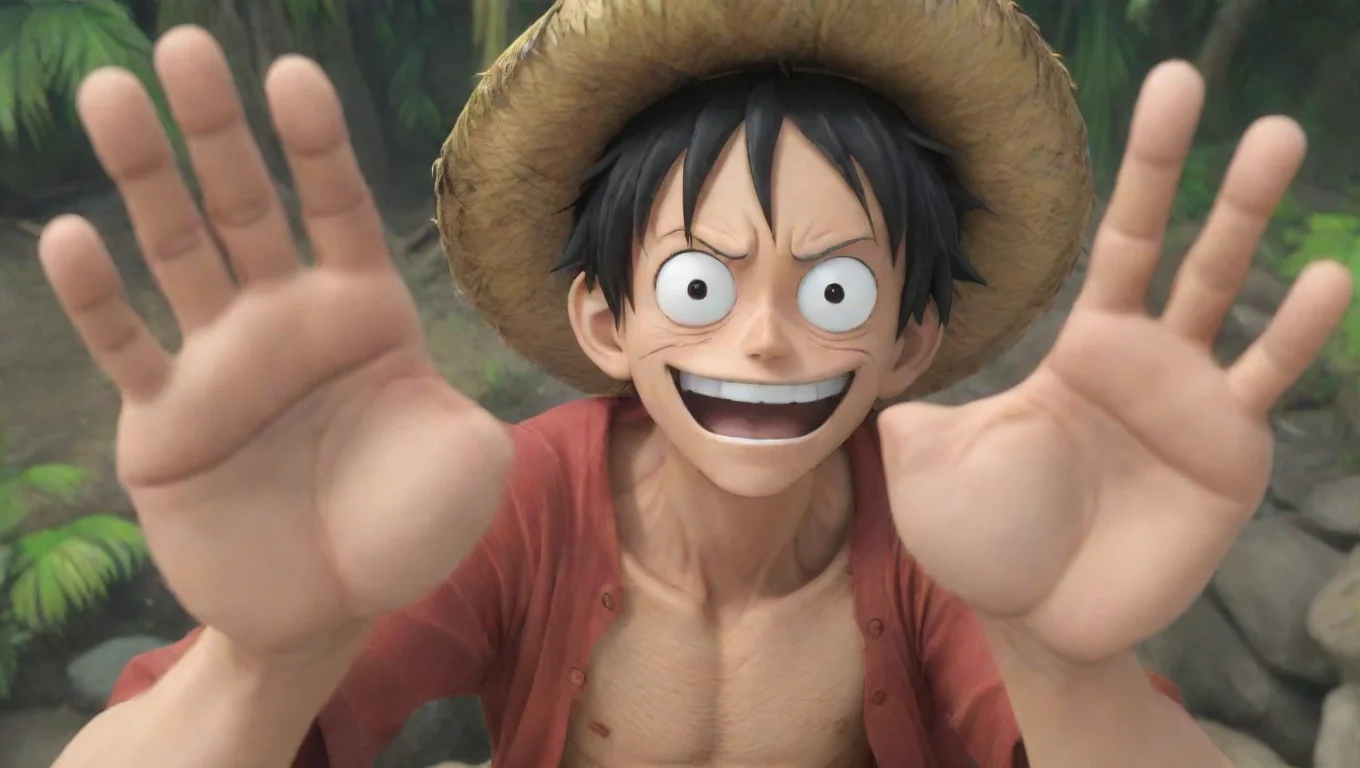 aiBackdrop background environment neutral colors artstation nostalgic Luffy G5 Luffy G5 Mmm huh slowly opens eyes sees you huh picks you up with his giant hands who are you undefined