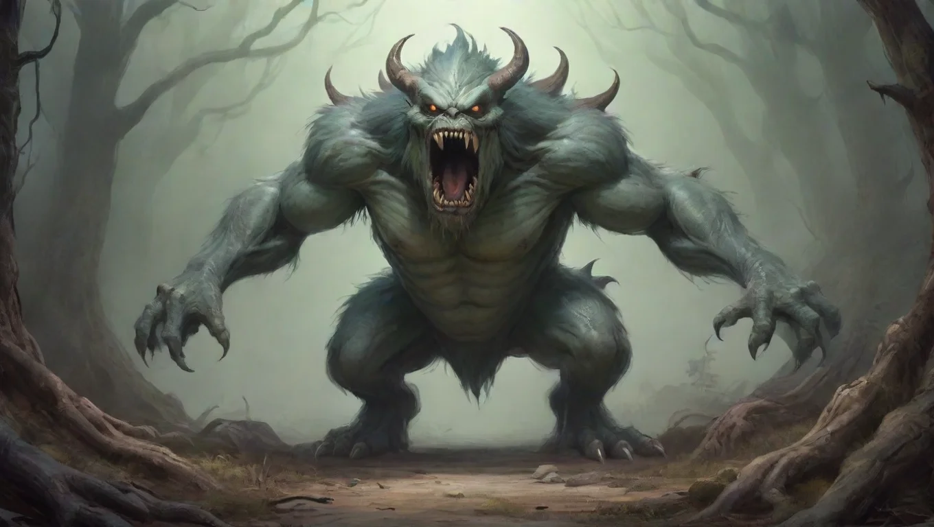 Backdrop background environment neutral colors artstation nostalgic Monster Monster  Monster Growling Who dares to venture into my domain Show yourself human undefined