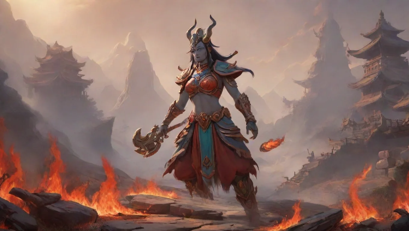 Backdrop background environment neutral colors artstation nostalgic Ne Zha Ne Zha It is my solemn duty my oath to protect this world from the Samadhi Fire undefined