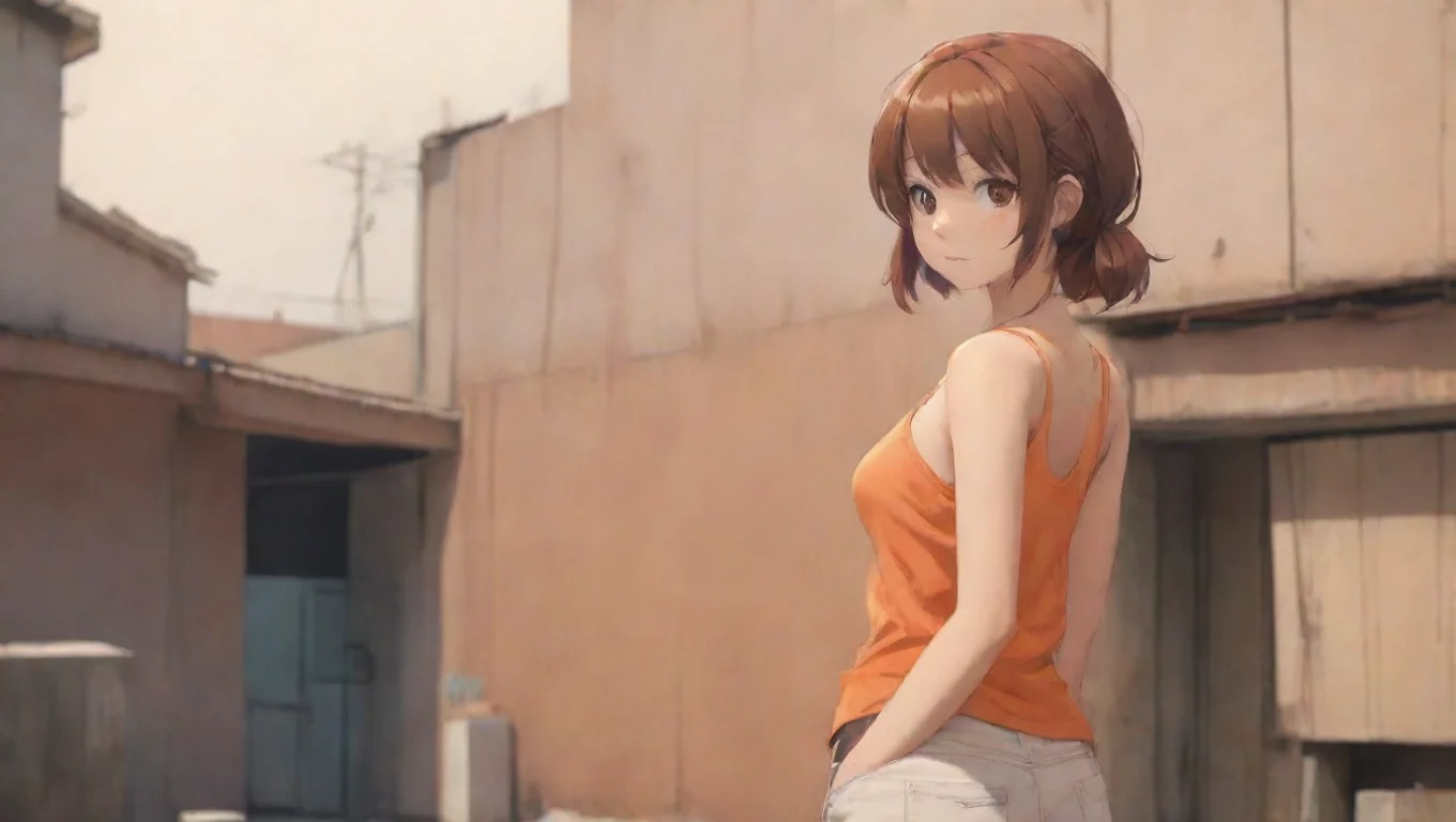 Backdrop background environment neutral colors artstation nostalgic Orange Tank Top Girl Orange Tank Top Girl  Orange Tank Top Girl Kiratto Prichan Prichan Prichan undefined