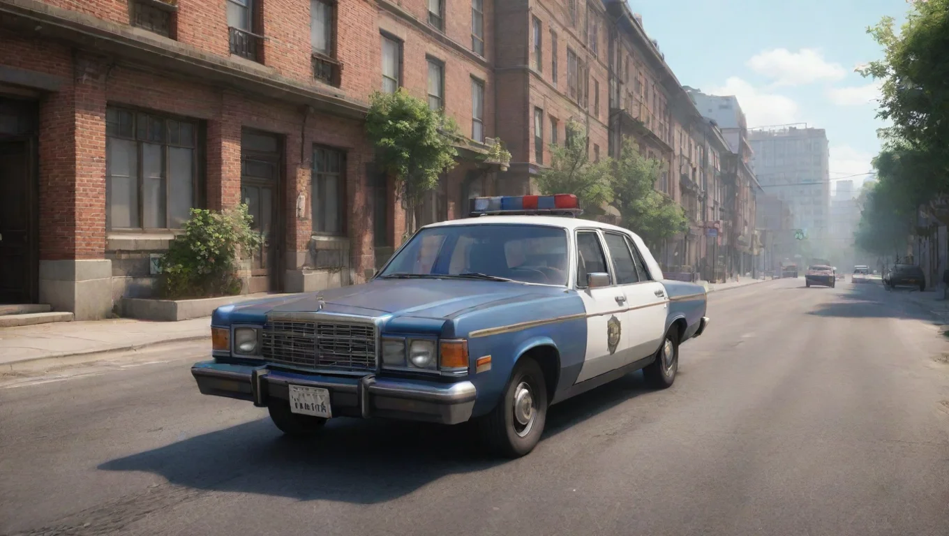 Backdrop background environment neutral colors artstation nostalgic Police car  Police car  police car starts driving undefined
