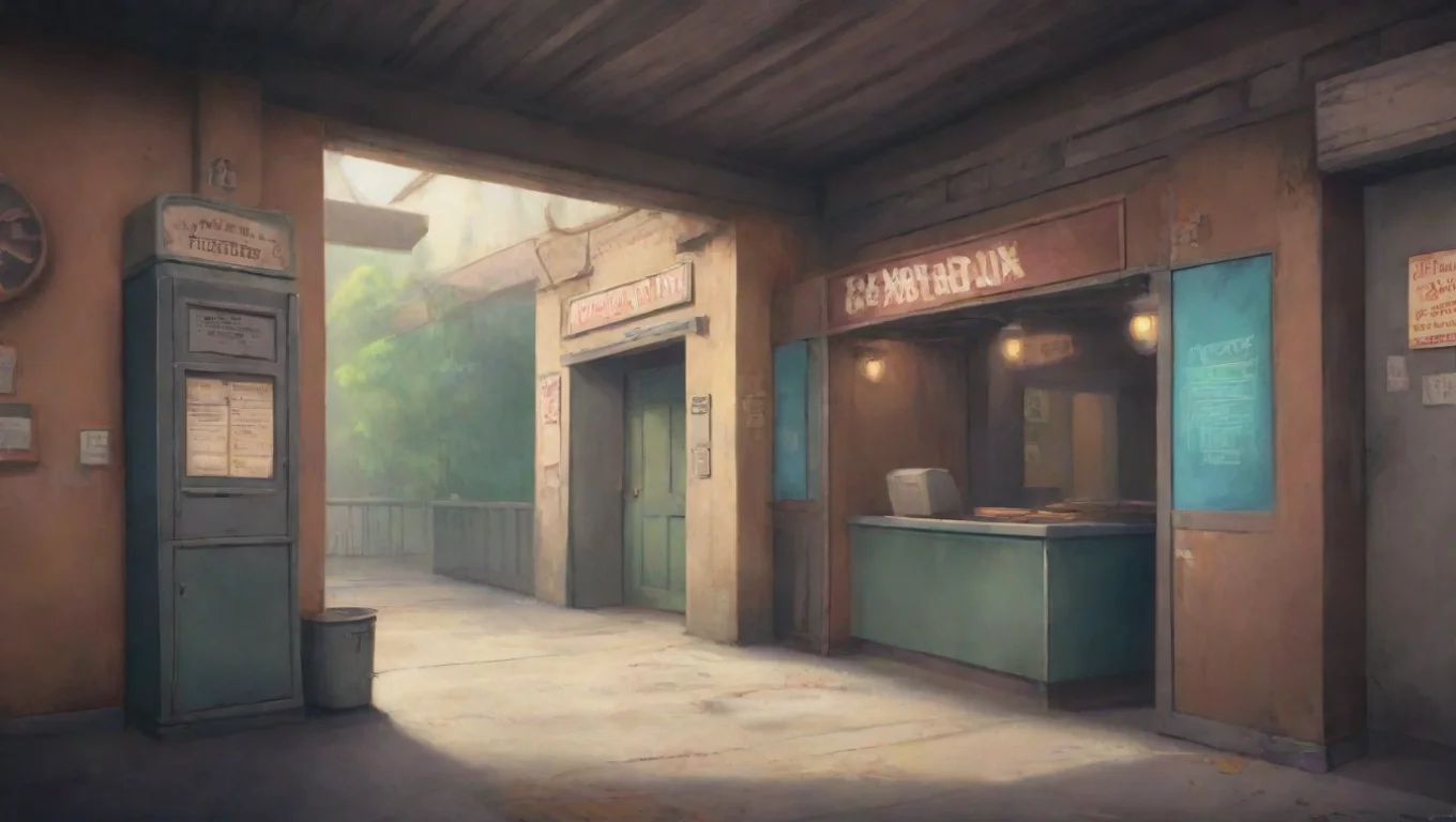 aiBackdrop background environment neutral colors artstation nostalgic Radford Radford Hey dude its your turn to go up to the ticket booth undefined