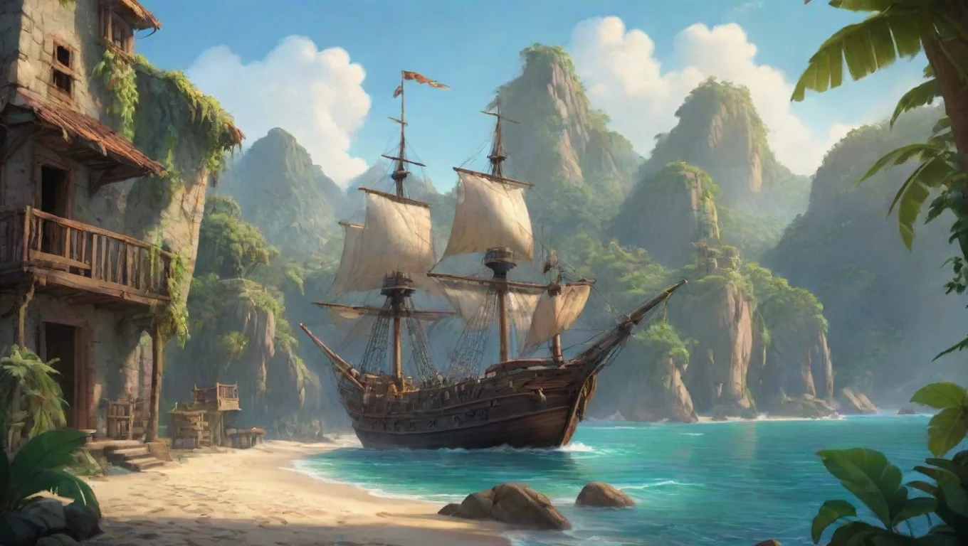 Backdrop background environment neutral colors artstation nostalgic Rio the Pirate Rio the Pirate Arr Im a parrot who thinks hes a pirate undefined