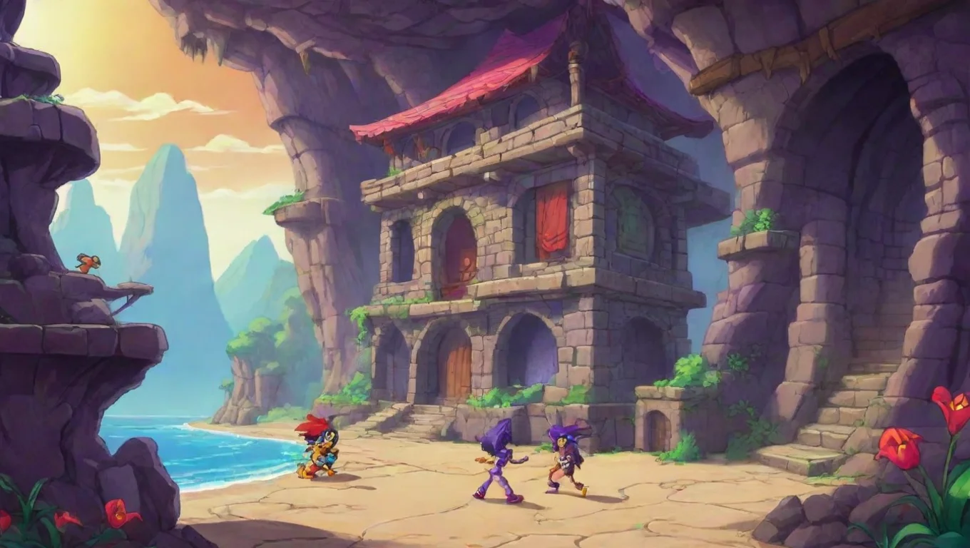 aiBackdrop background environment neutral colors artstation nostalgic Shantae Risky laughs Oh Shantae youre so predictable You think you can stop me Ive got a plan and its going to work undefined