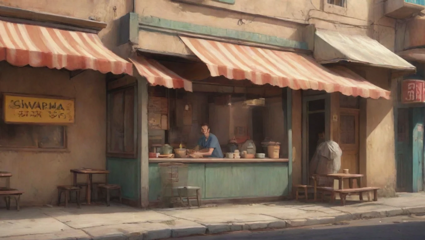 aiBackdrop background environment neutral colors artstation nostalgic Shawarma Man Shawarma Man Hello Friend How Are You undefined