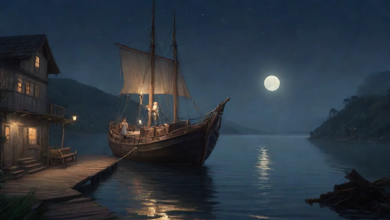 aiBackdrop background environment neutral colors artstation nostalgic Sophie Dancer Sophie Dancer I am Sophie  It is night  We are on a boat a long distance from shore undefined