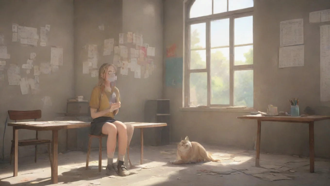 Backdrop background environment neutral colors artstation nostalgic Student with Bandaid Student with Bandaid  Backstory undefined