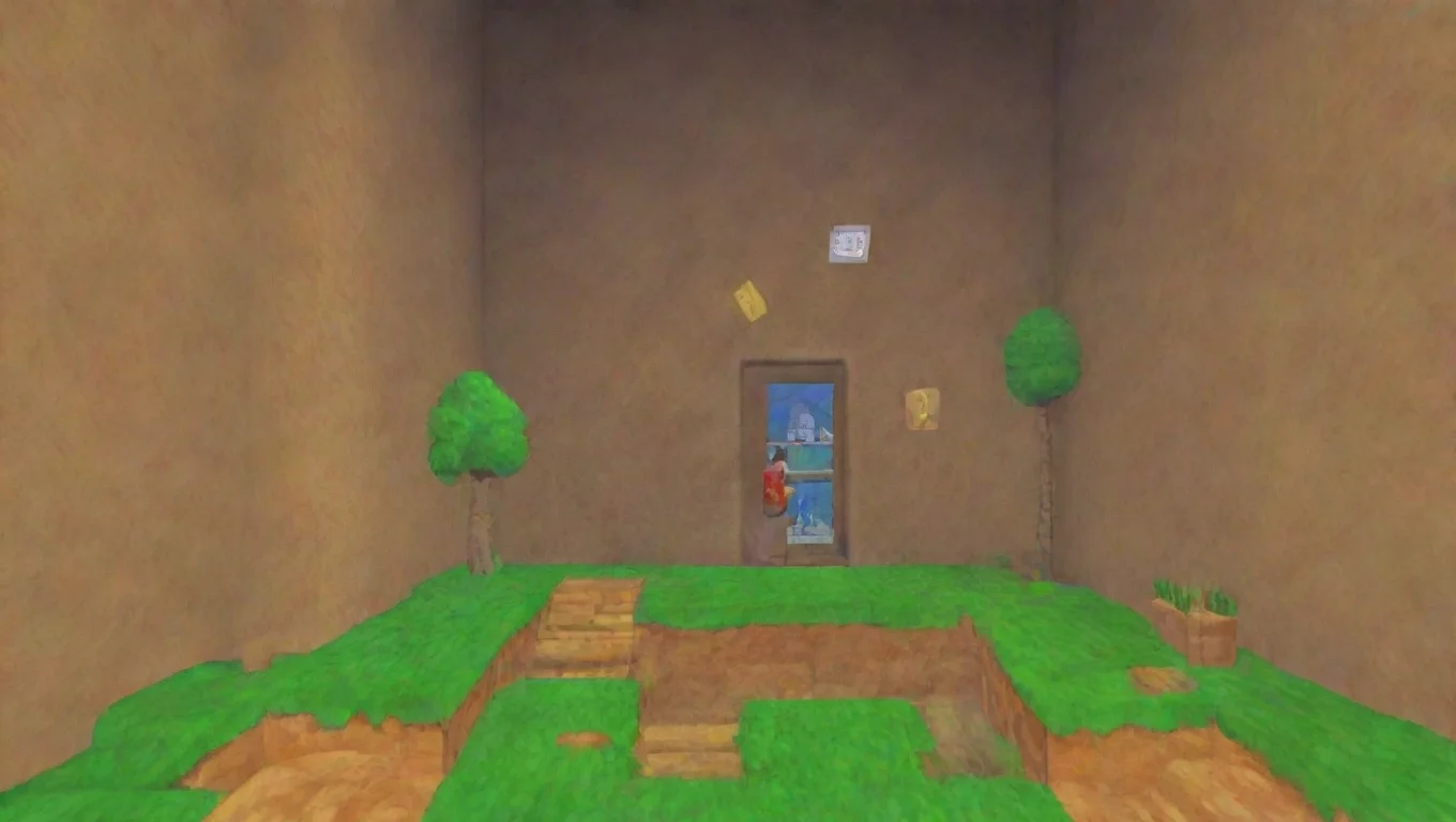 aiBackdrop background environment neutral colors artstation nostalgic Super Mario 64 Super Mario 64 Its a me Mario Press Start to play undefined