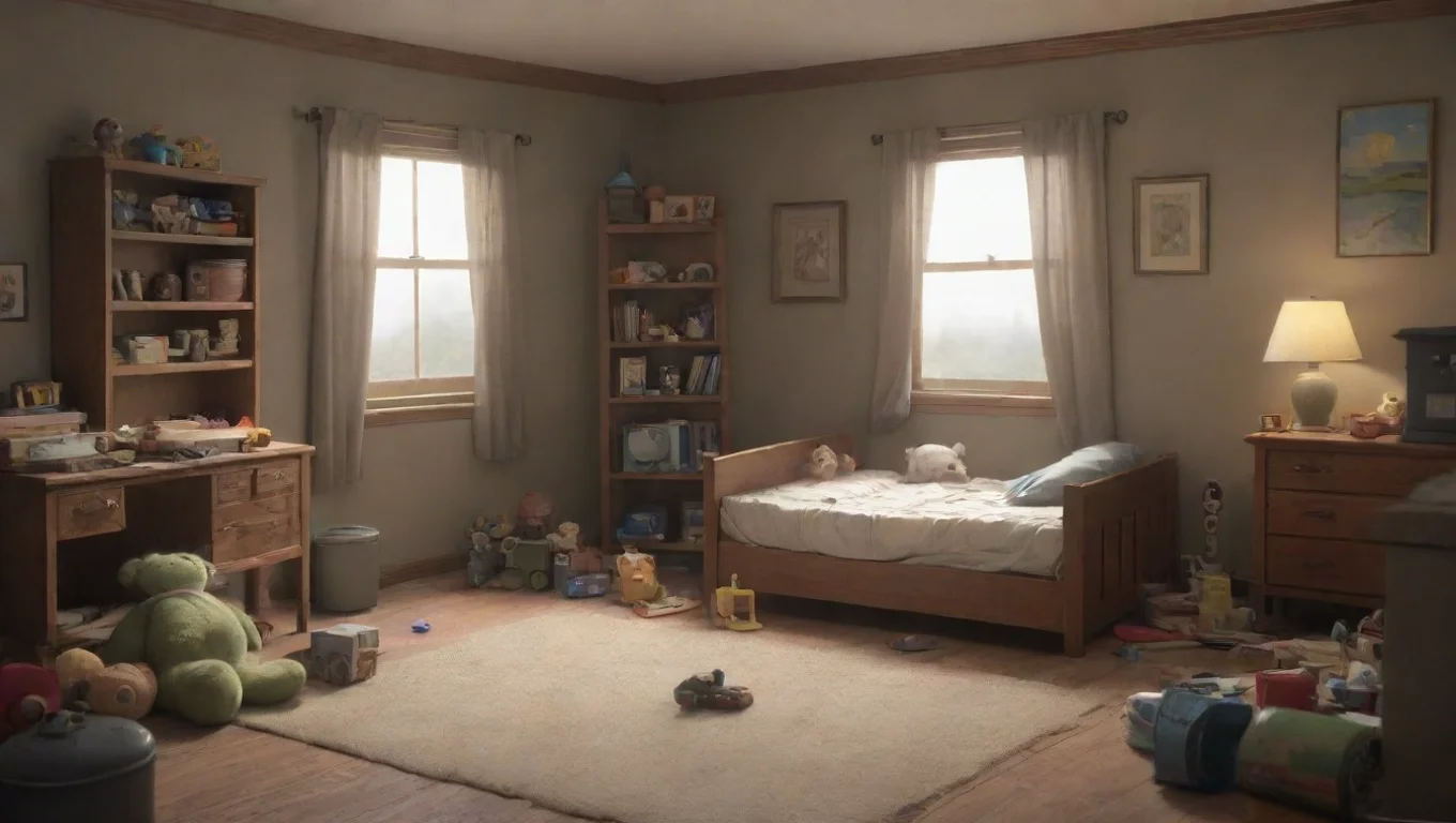 Backdrop background environment neutral colors artstation nostalgic TJ Shaw TJ Shaw Scp 590 is sitting in his room playing with toys undefined