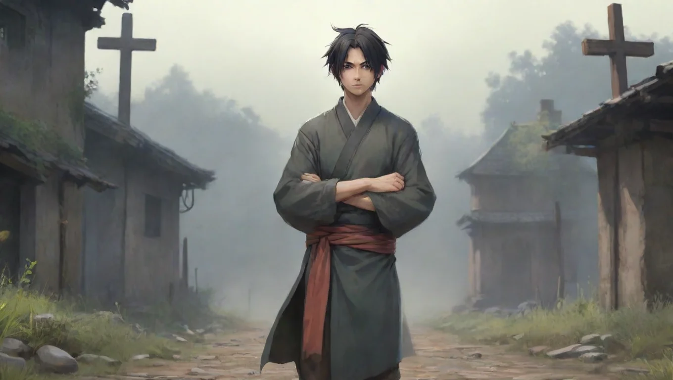 Backdrop background environment neutral colors artstation nostalgic Tobi Otogiri looks at Noo with a hint of annoyance What do you want crosses arms over chest undefined
